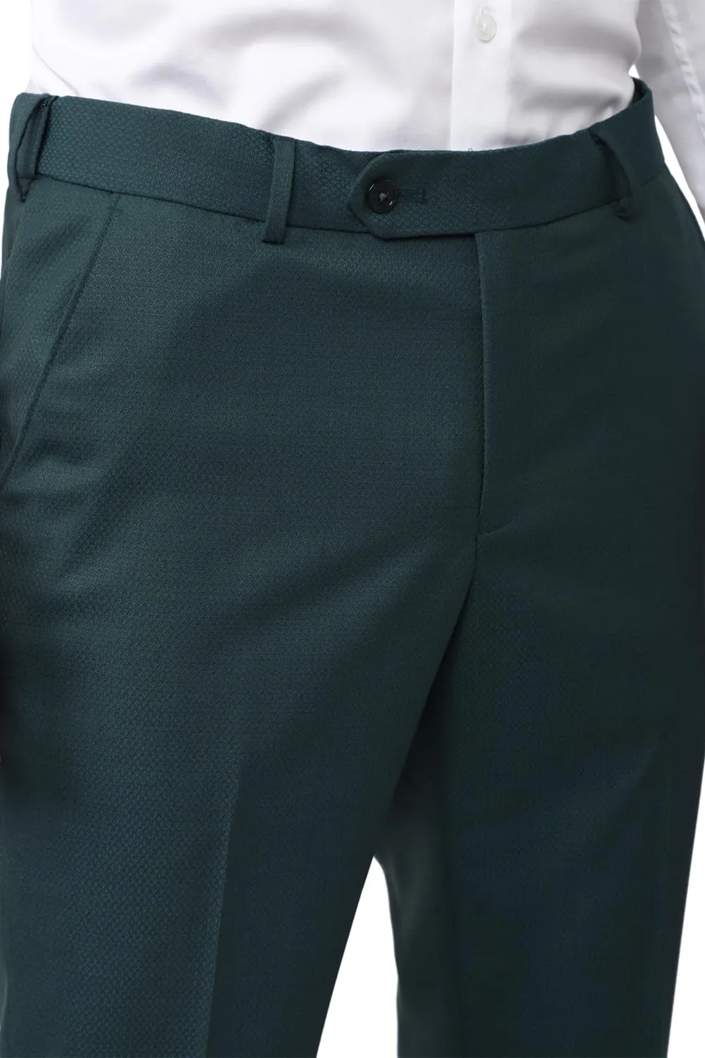 Peter England Men's Polyester Blend Two Piece Suit (PISUONSFM90219_Green
