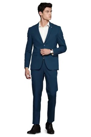 Peter England Men's Polyester Blend Two Piece Suit (PISUWNSPD02982_Navy