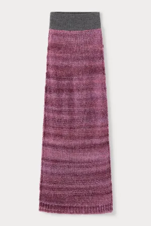 Purple and Burgundy Knitted Midi Skir