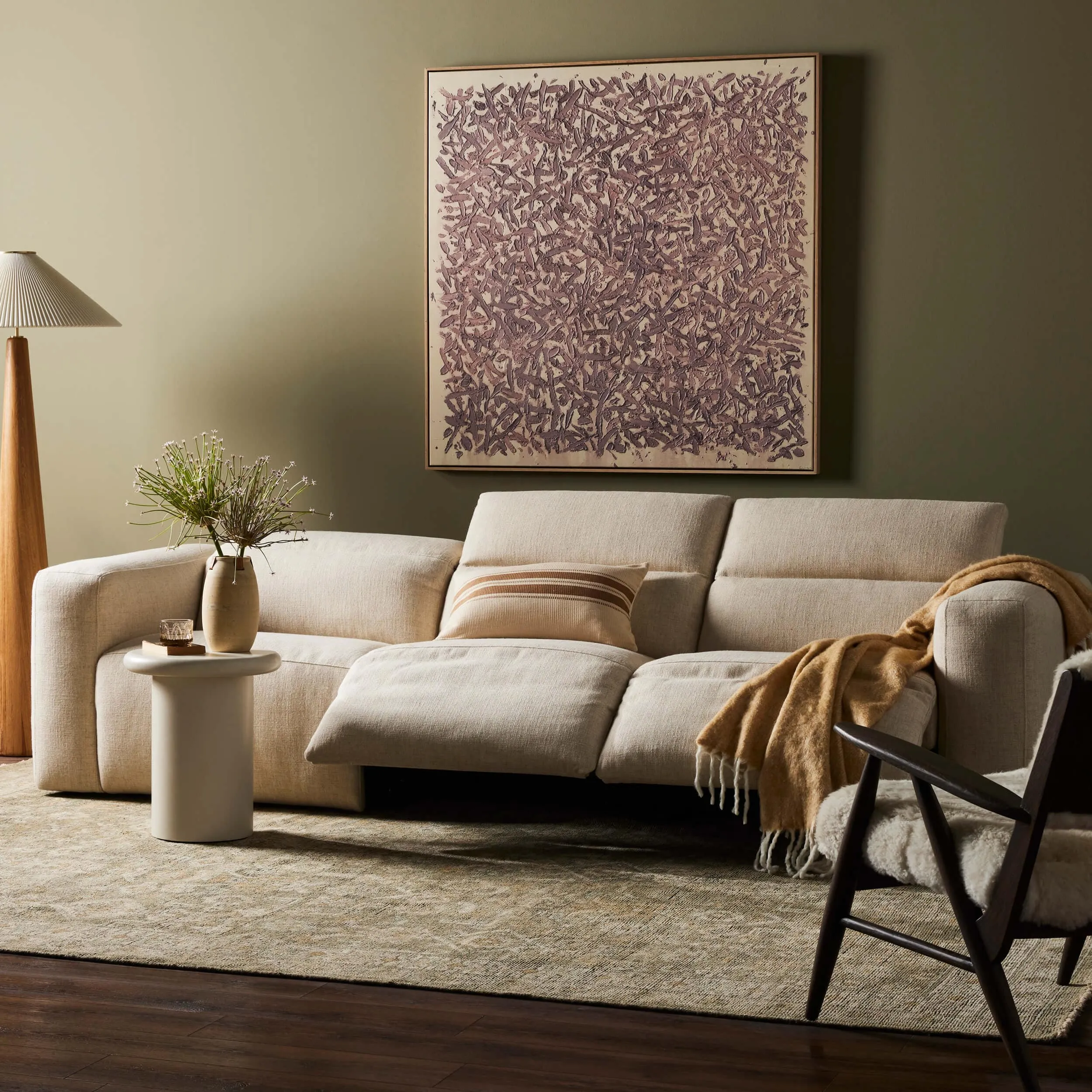 Radley 3 Piece Power Recliner Sectional, Antigo Natural