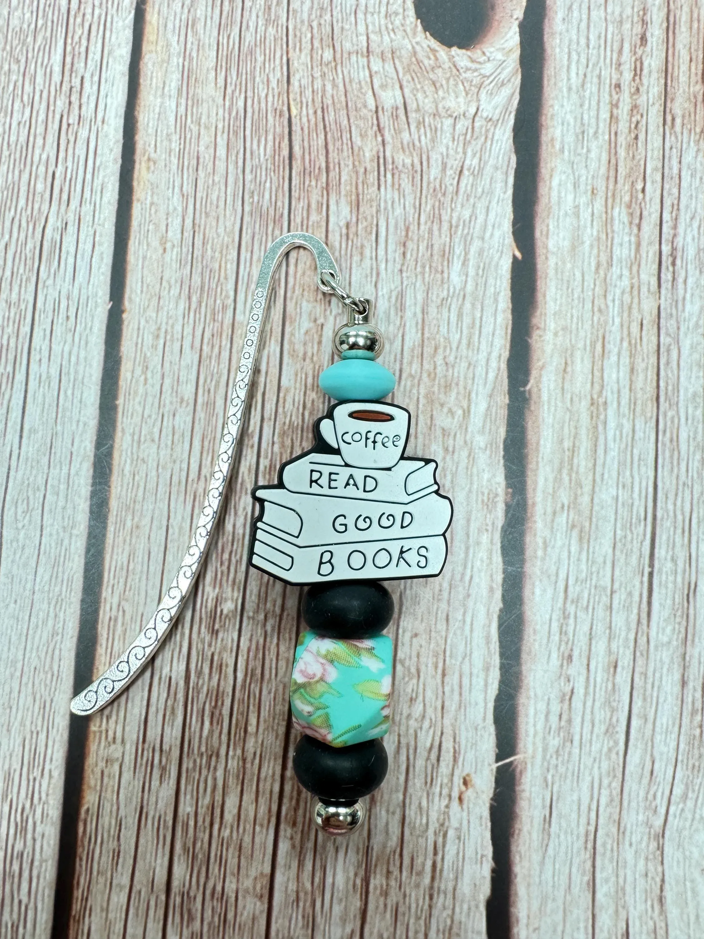 Read Good Books" Bookmark - Colorful Hexagon Focal Bead (5 to choose from)