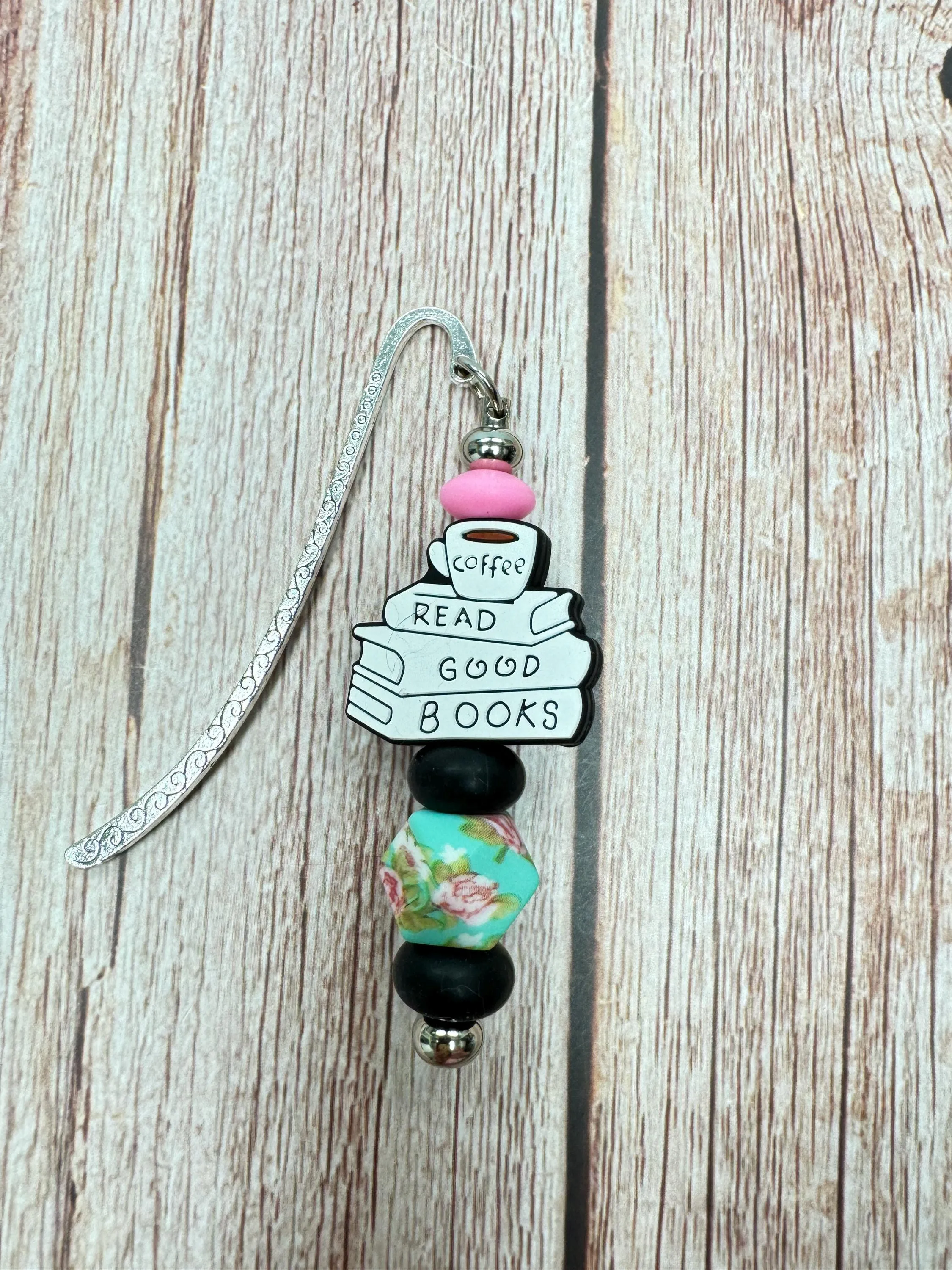 Read Good Books" Bookmark - Colorful Hexagon Focal Bead (5 to choose from)
