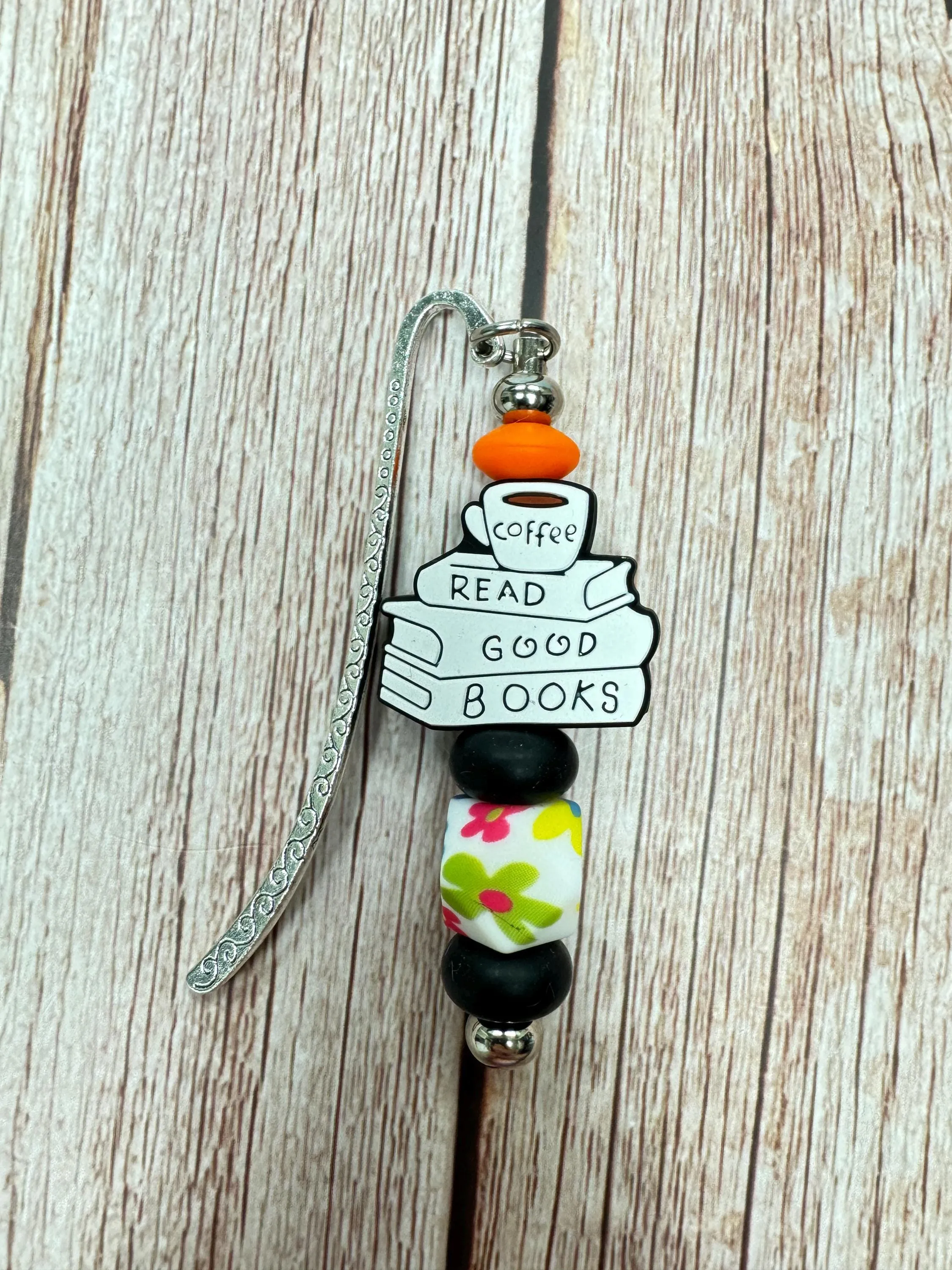 Read Good Books" Bookmark - Colorful Hexagon Focal Bead (5 to choose from)