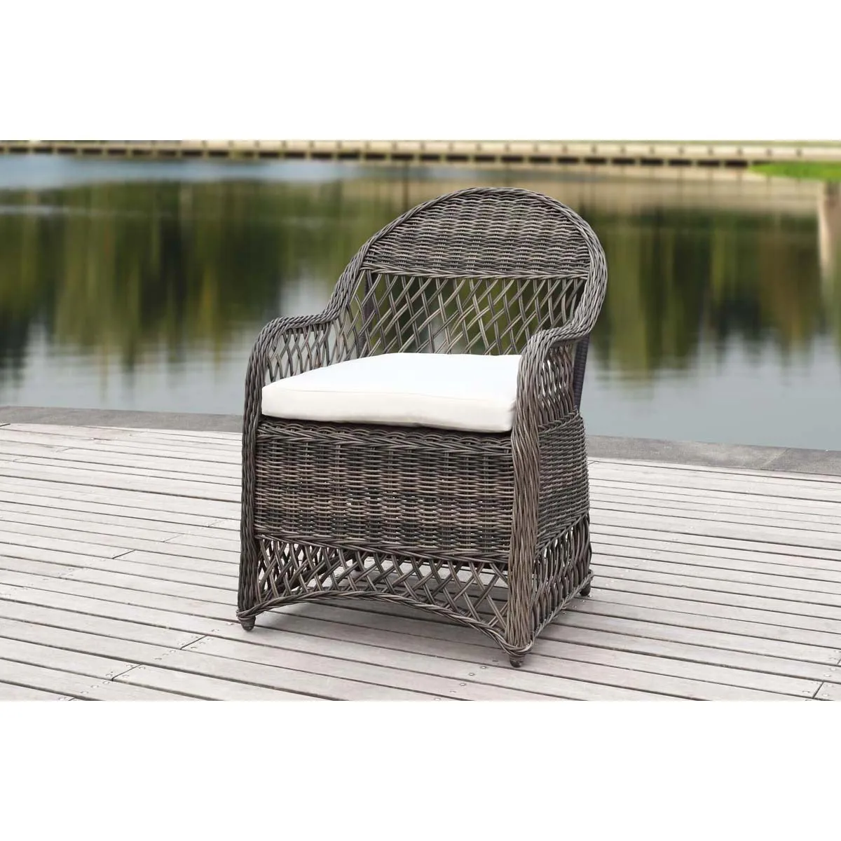 Safavieh Davies Wicker Arm Chair With Cushion , PAT2510