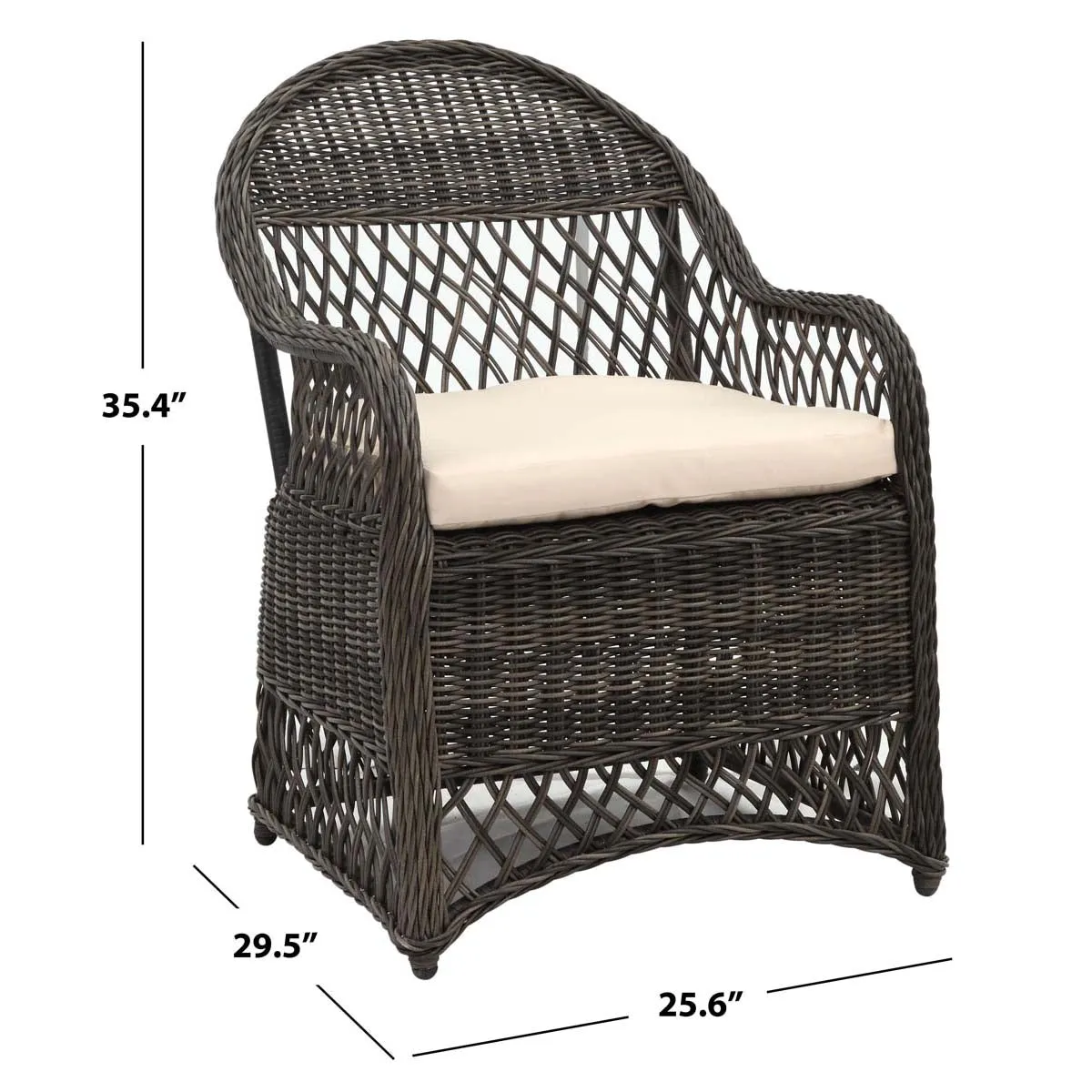 Safavieh Davies Wicker Arm Chair With Cushion , PAT2510