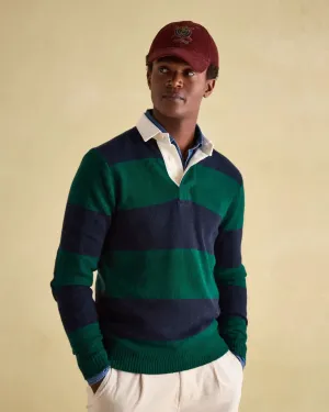 Seymour Green/Navy Knitted Rugby Shirt