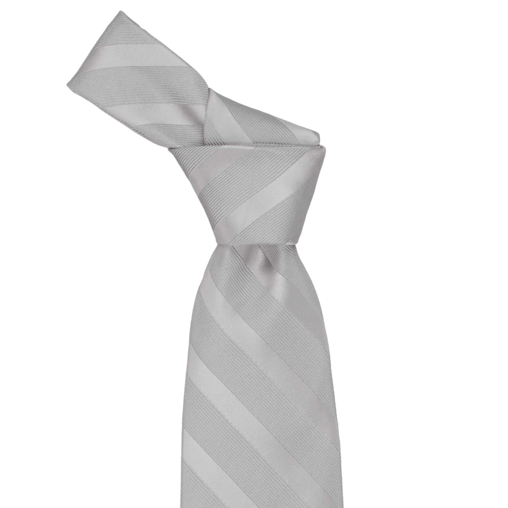 Silver Elite Striped Necktie