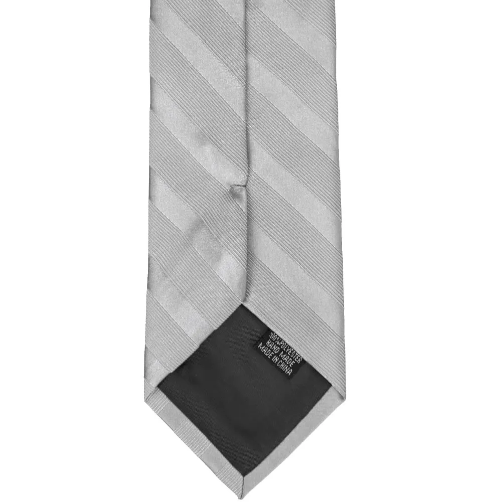 Silver Elite Striped Necktie