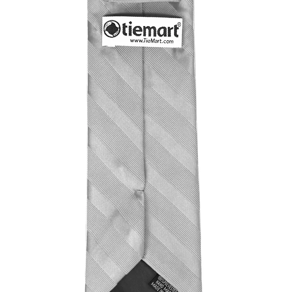 Silver Elite Striped Necktie