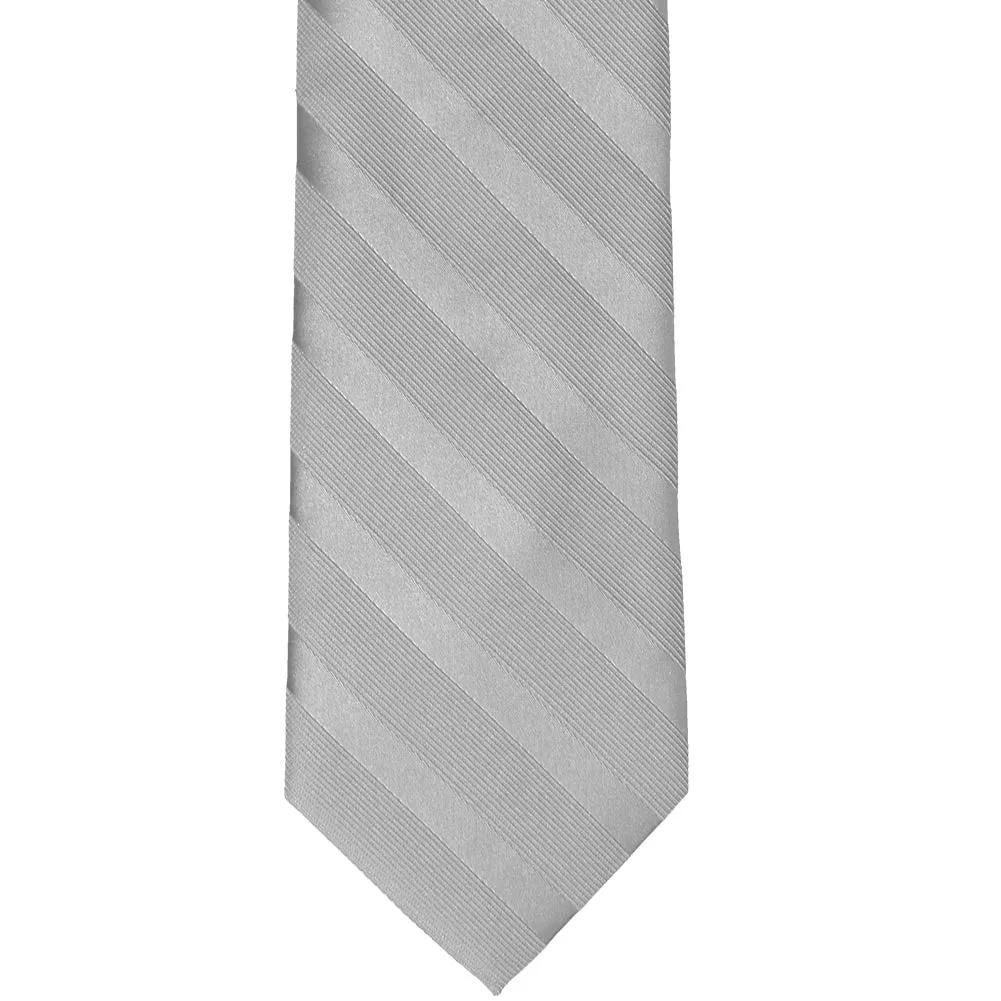 Silver Elite Striped Necktie