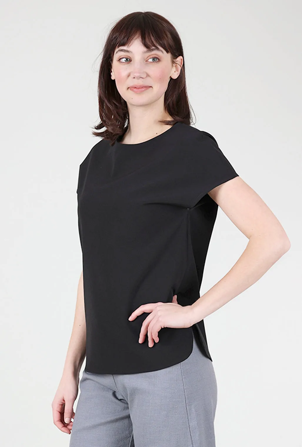 Simple Crepe Top, Black