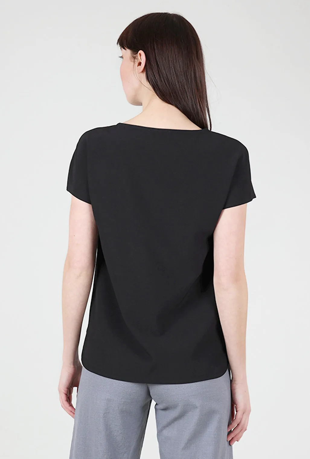 Simple Crepe Top, Black