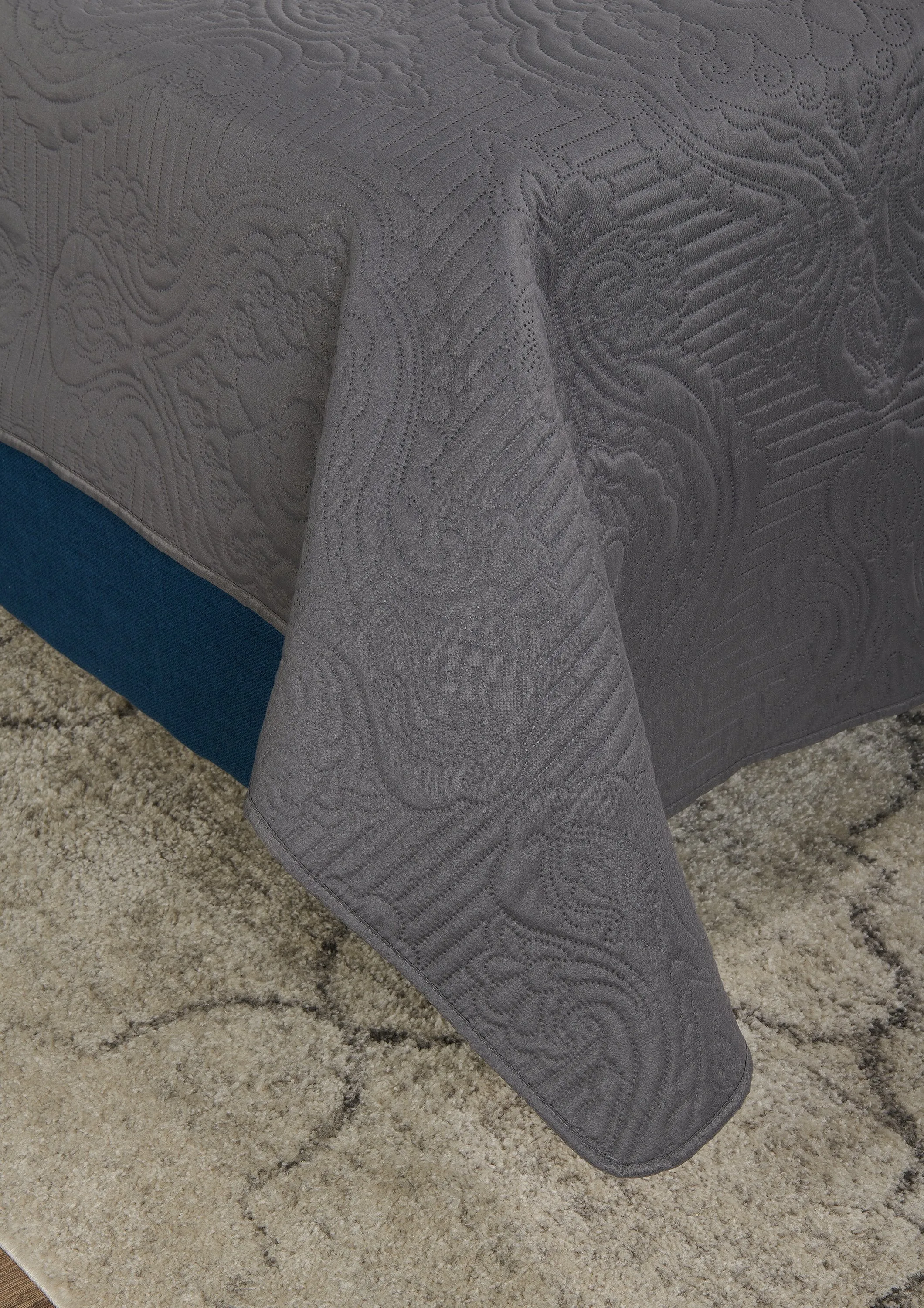 Soren 3-Piece Full/Queen Quilt Set - Grey
