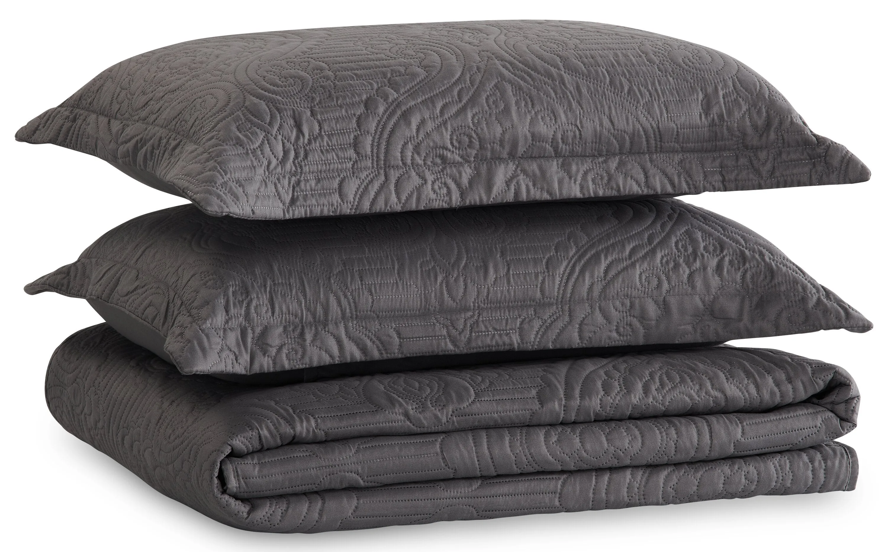 Soren 3-Piece Full/Queen Quilt Set - Grey