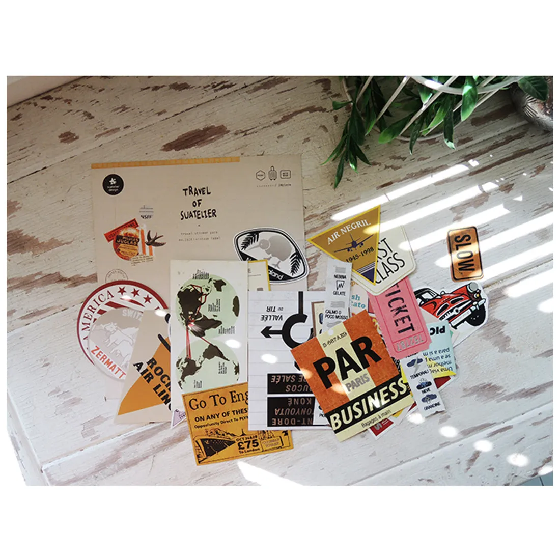 Suatelier Travel Luggage Sticker Pack - Vintage Labels