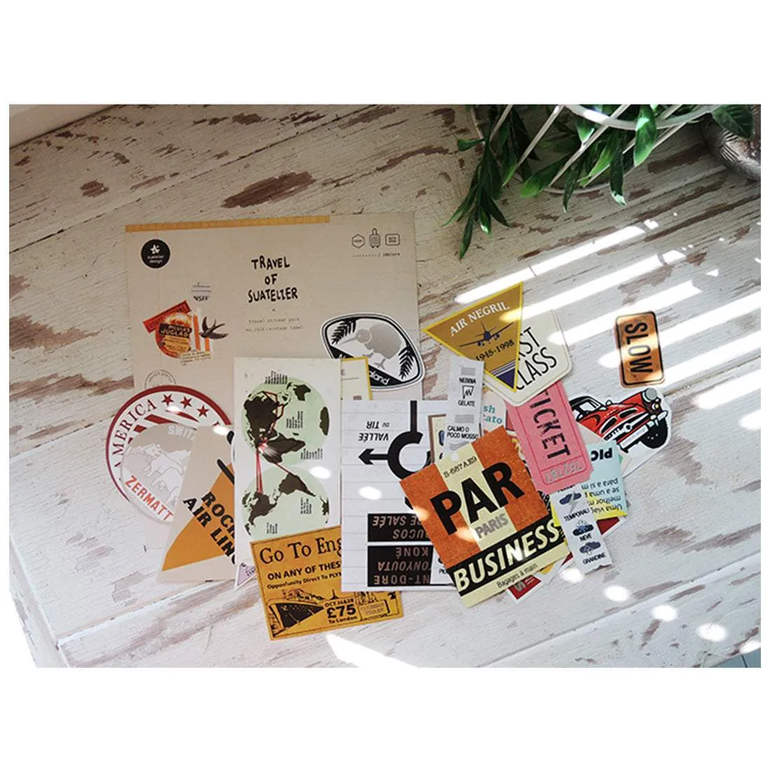 Suatelier Travel Luggage Sticker Pack - Vintage Labels