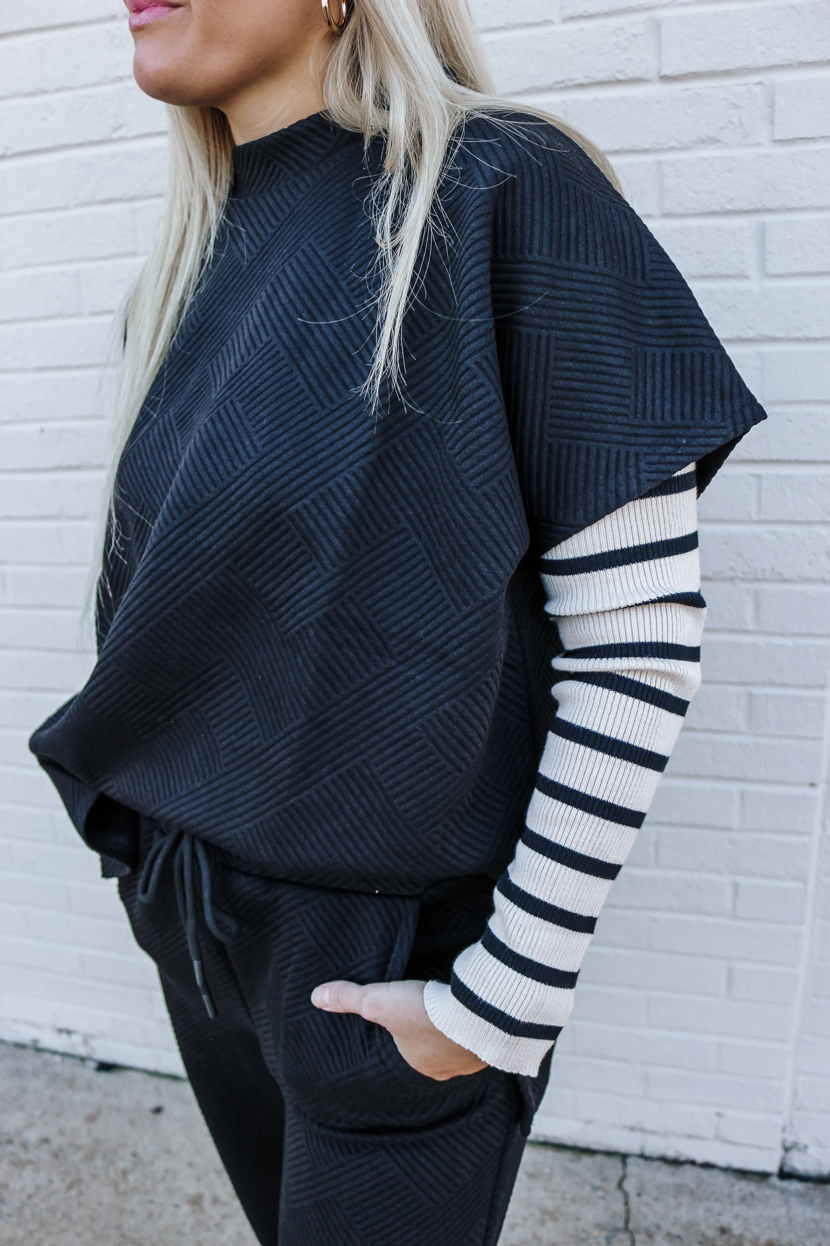 Sweet As You Oatmeal Striped Sweater