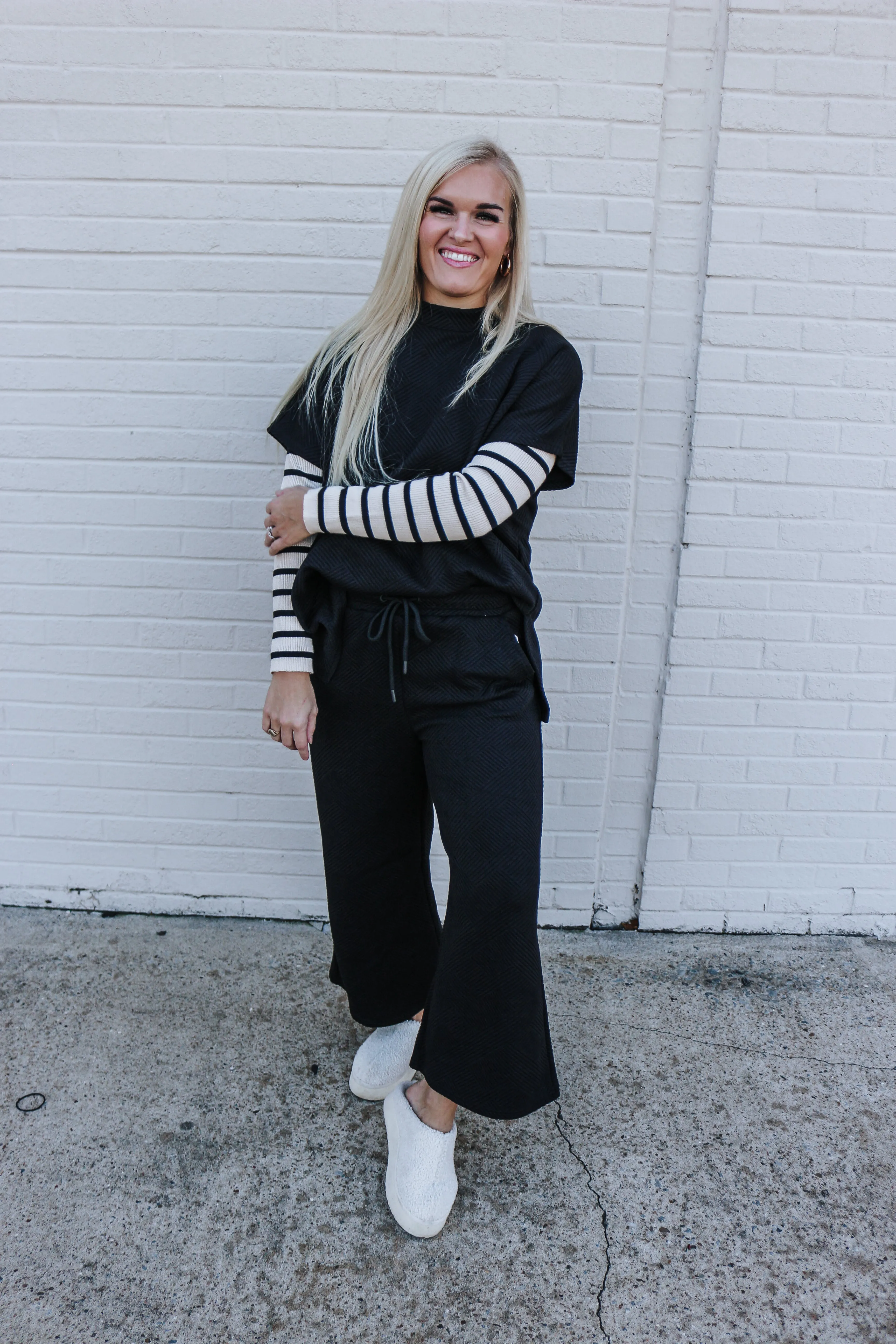 Sweet As You Oatmeal Striped Sweater