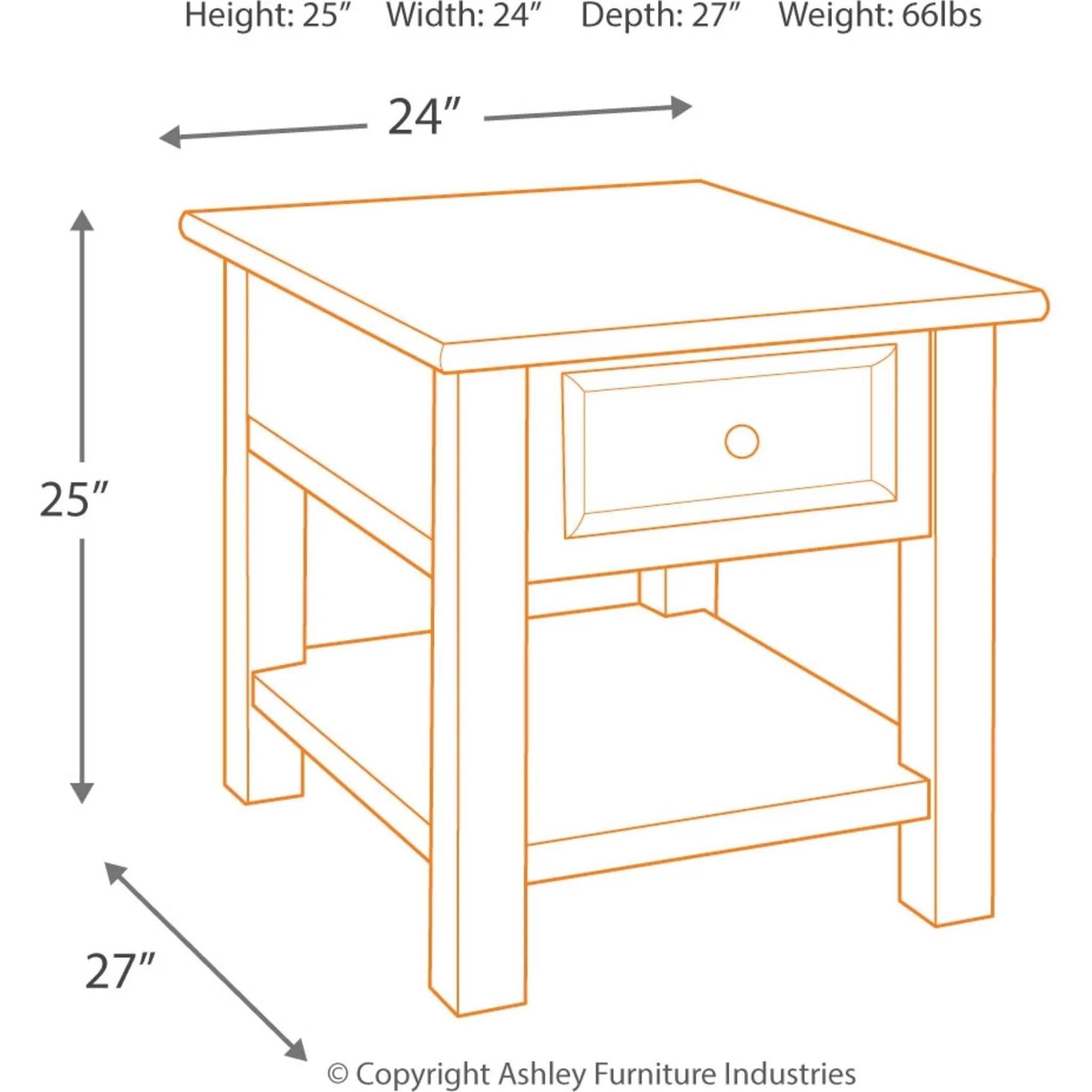 Tyler Creek End Table - Grayish Brown/Black