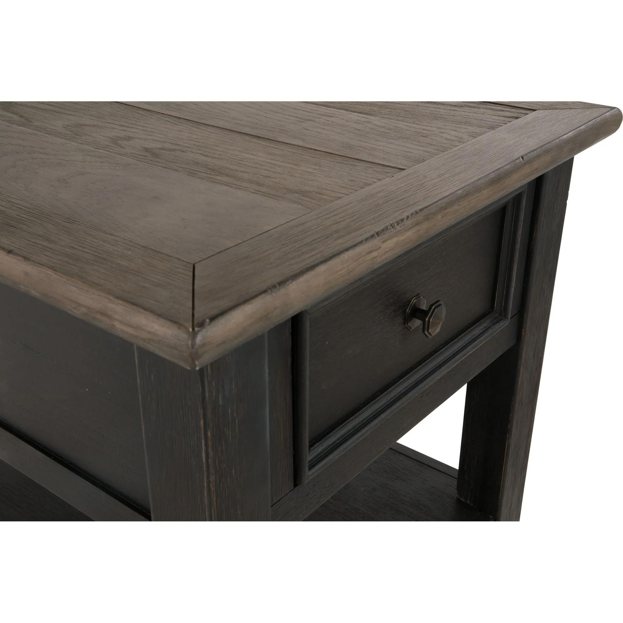 Tyler Creek End Table - Grayish Brown/Black