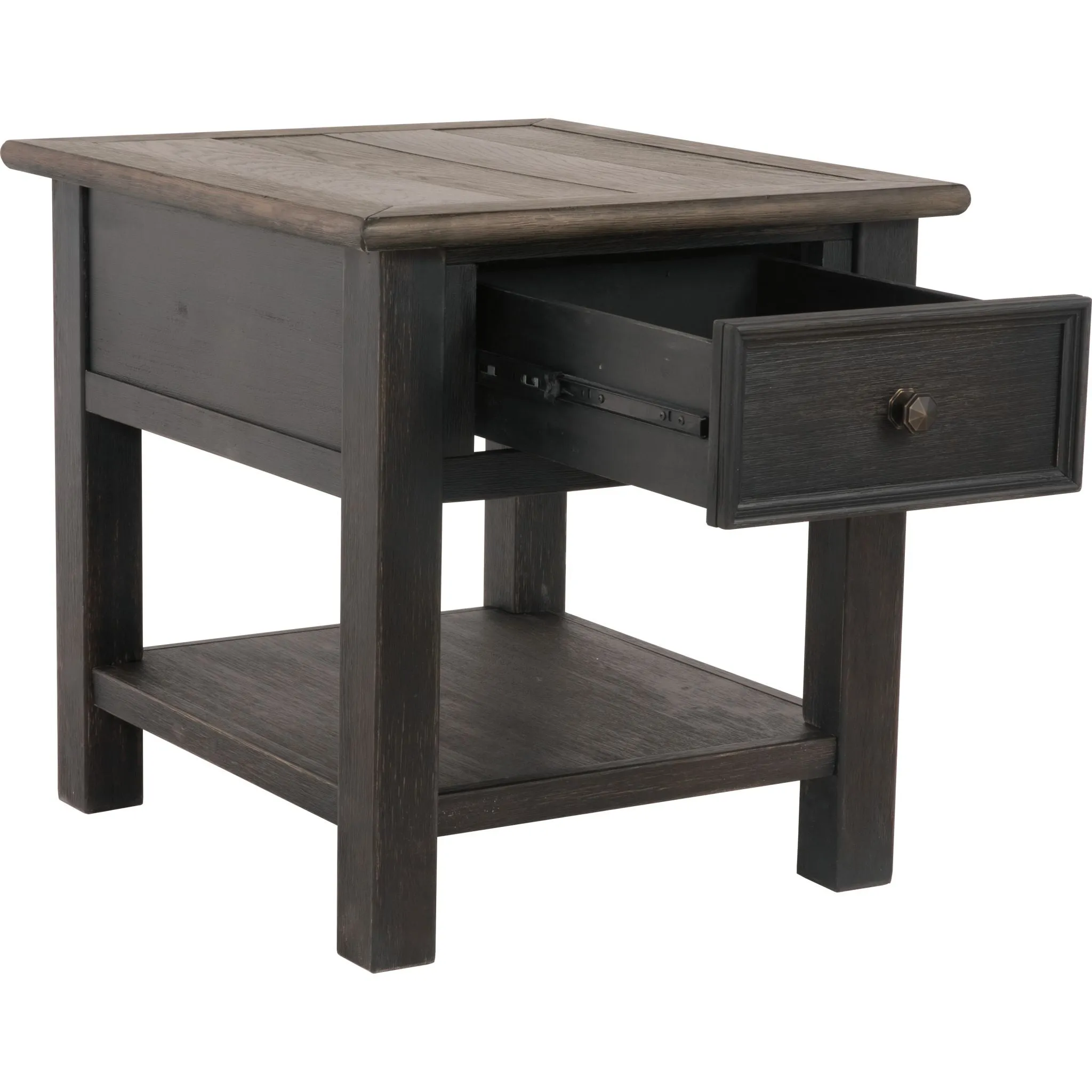 Tyler Creek End Table - Grayish Brown/Black