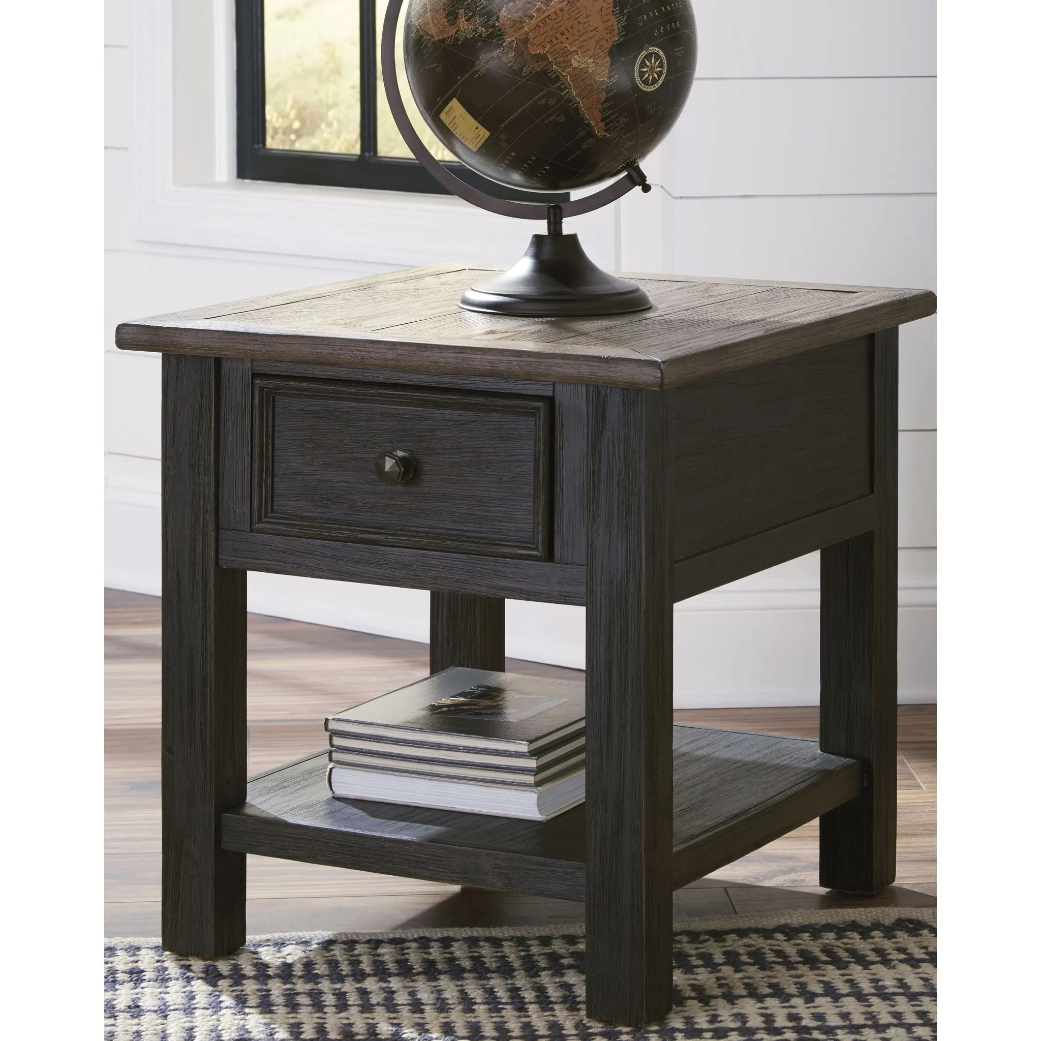 Tyler Creek End Table - Grayish Brown/Black