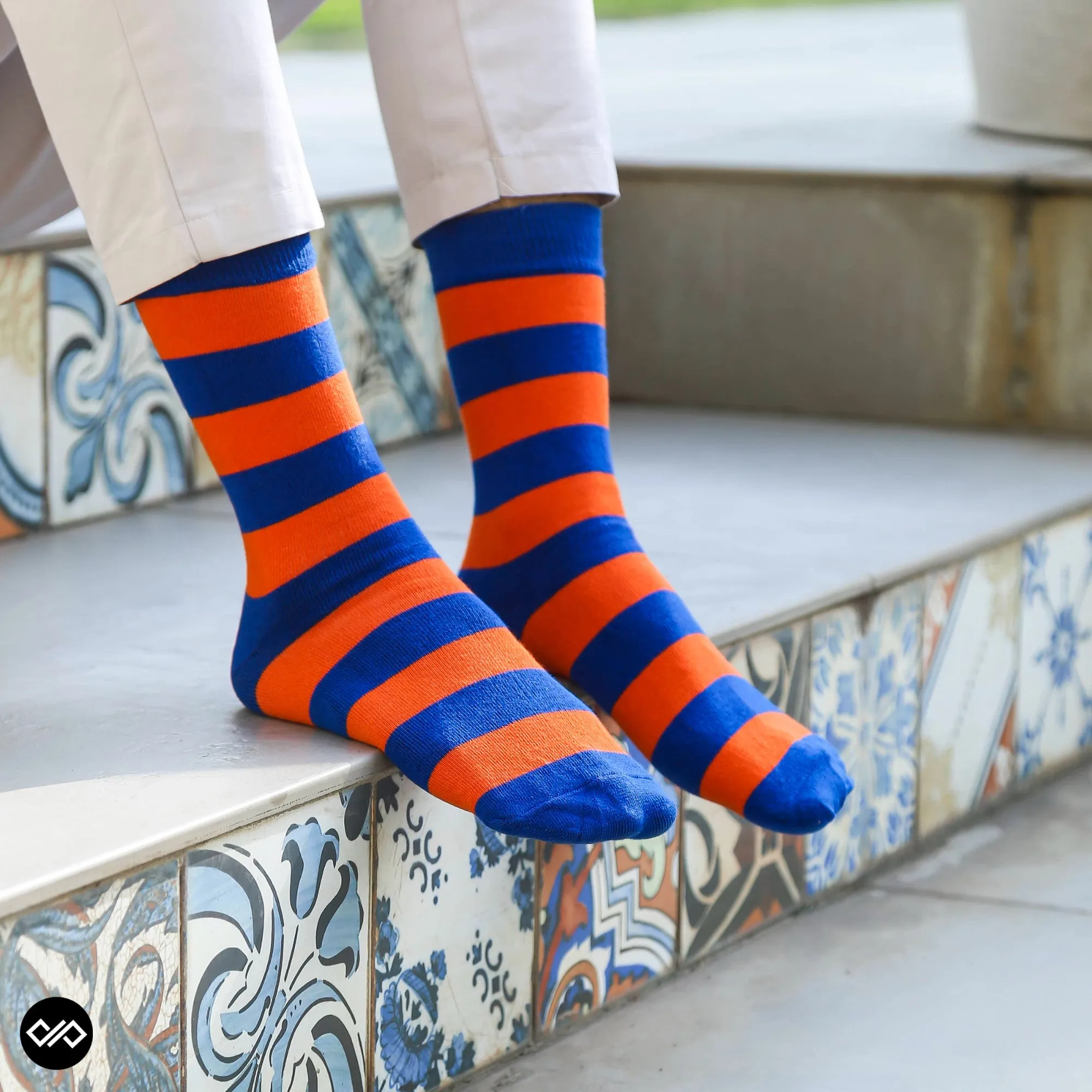 Vibrant Striped Crew Socks - 3 Pairs of Stylish Versatility