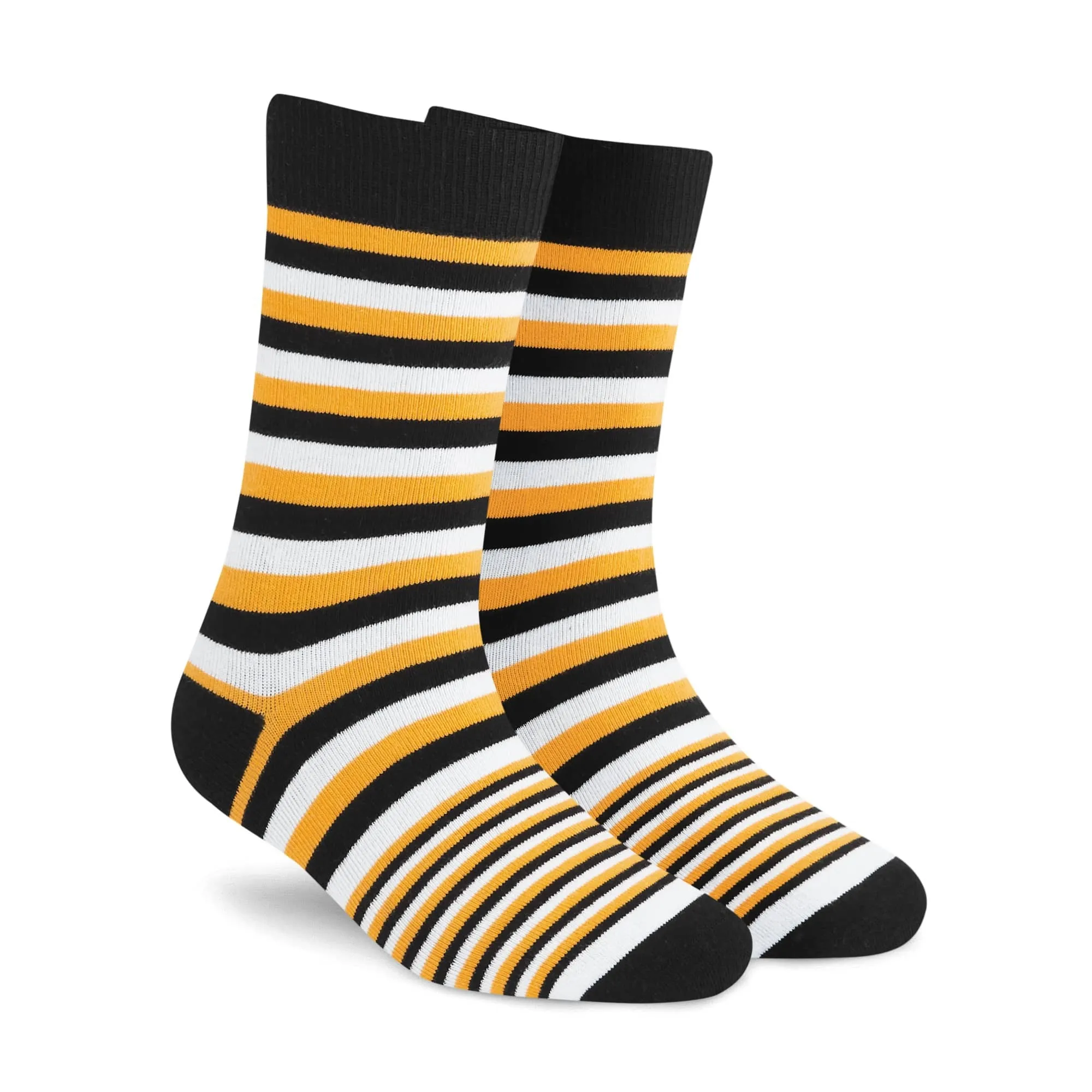 Vibrant Striped Crew Socks - 3 Pairs of Stylish Versatility
