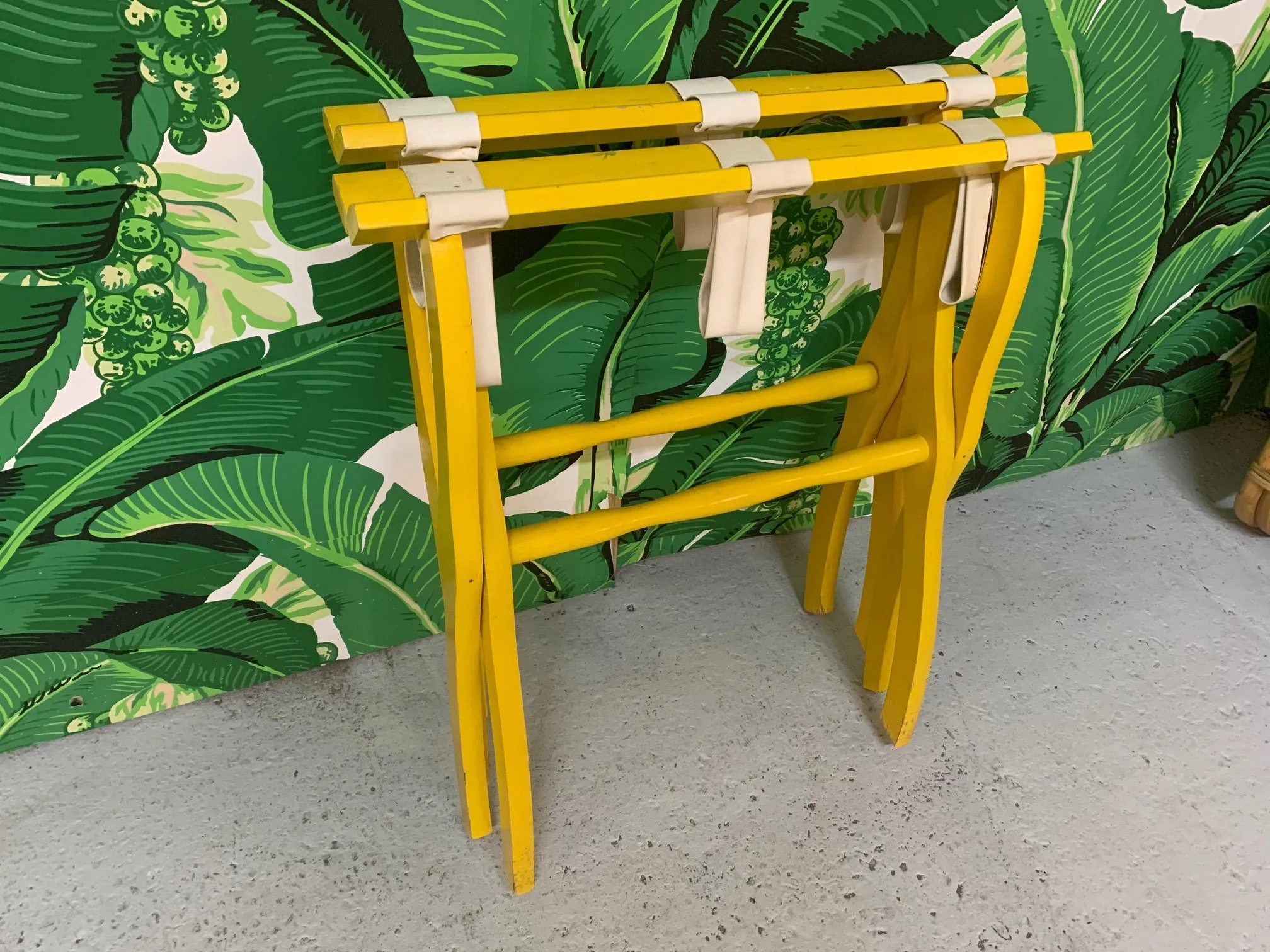 Vintage Hollywood Regency Luggage Racks, a Pair